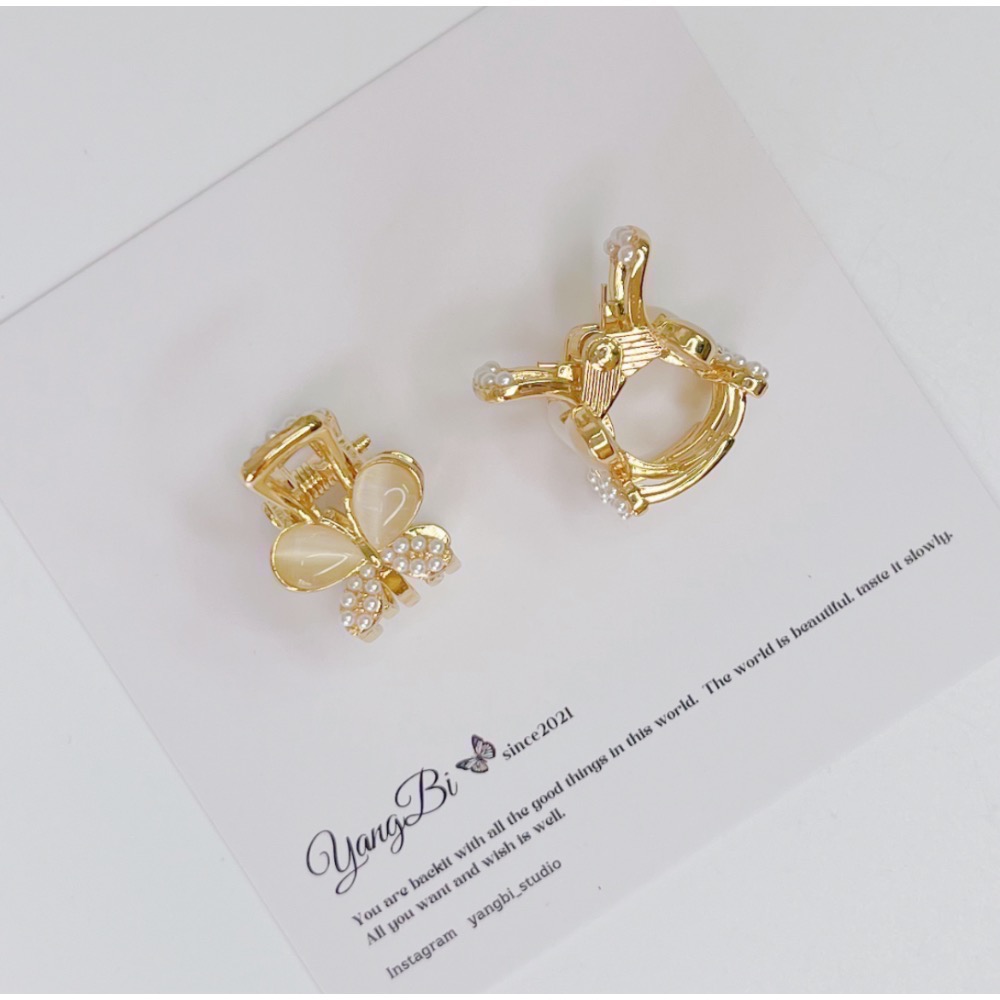 𝓨𝓪𝓷𝓰𝓑𝓲🩰貓眼珍珠蝴蝶小抓夾 髮夾 瀏海夾 V276-細節圖6