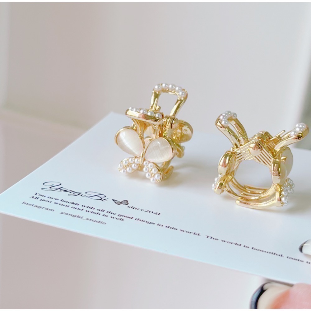 𝓨𝓪𝓷𝓰𝓑𝓲🩰貓眼珍珠蝴蝶小抓夾 髮夾 瀏海夾 V276-細節圖2