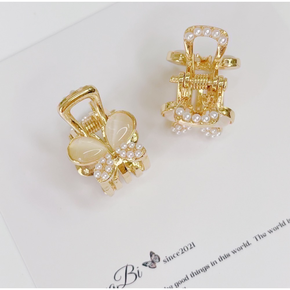 𝓨𝓪𝓷𝓰𝓑𝓲🩰貓眼珍珠蝴蝶小抓夾 髮夾 瀏海夾 V276-細節圖5