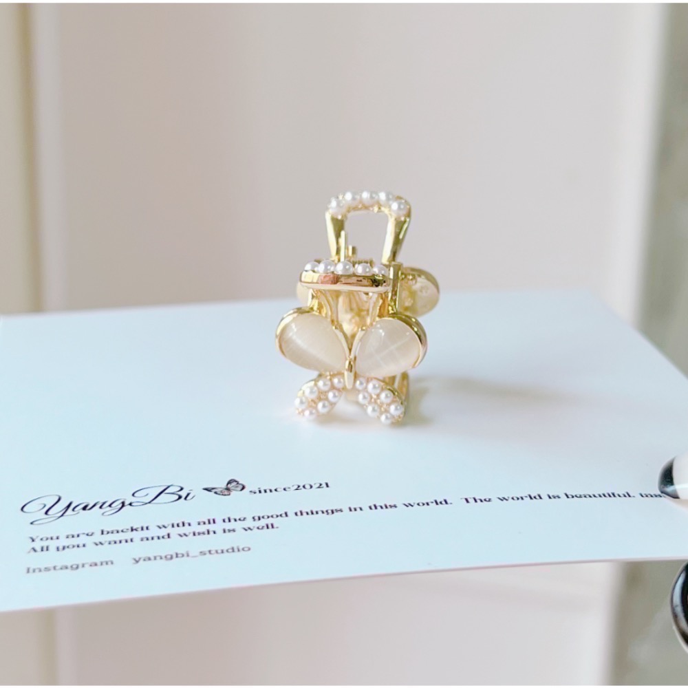 𝓨𝓪𝓷𝓰𝓑𝓲🩰貓眼珍珠蝴蝶小抓夾 髮夾 瀏海夾 V276-細節圖8