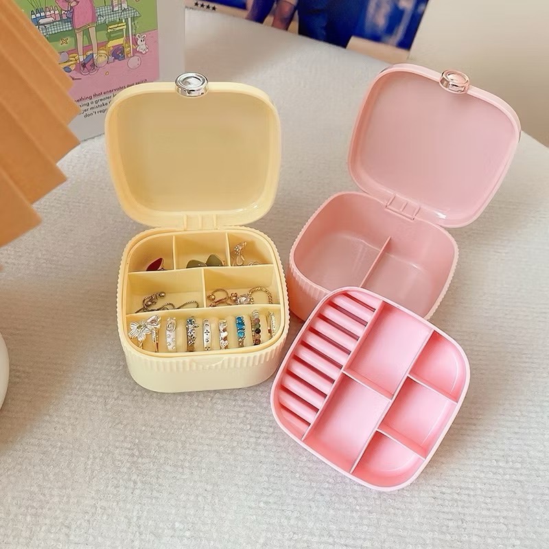 𝓨𝓪𝓷𝓰𝓑𝓲🫧帶鏡子三層多格奶油色飾品收納盒 C57-規格圖10