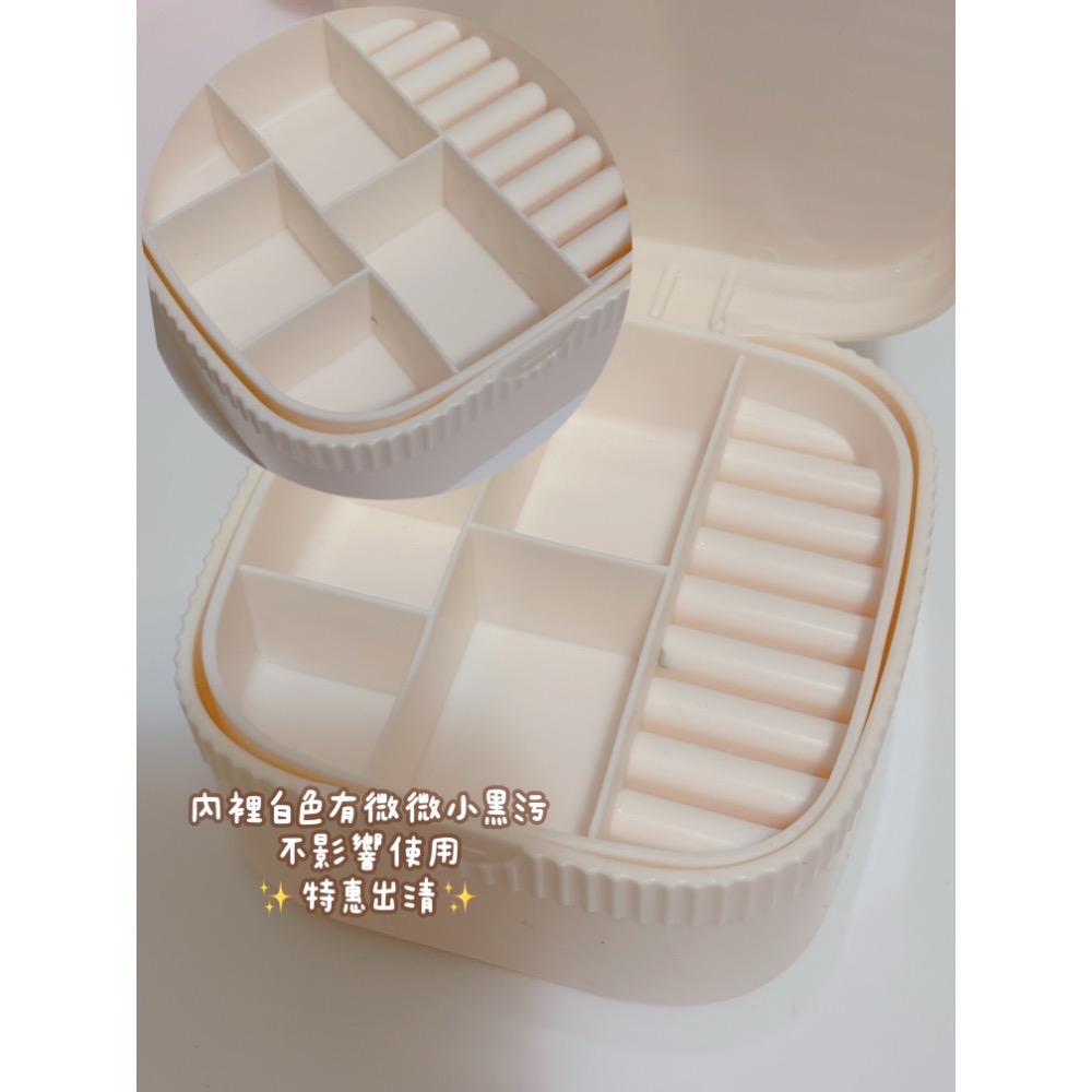 𝓨𝓪𝓷𝓰𝓑𝓲🫧帶鏡子三層多格奶油色飾品收納盒 C57-規格圖10