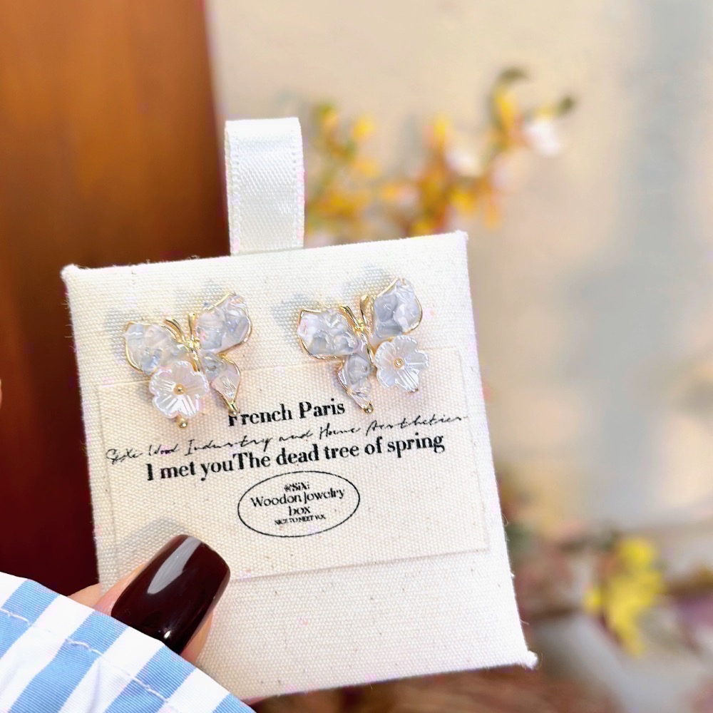 𝓨𝓪𝓷𝓰𝓑𝓲🩰耳針耳夾都有｜漸變蝴蝶氣質甜美耳環 耳針 耳釘 Y748-細節圖5