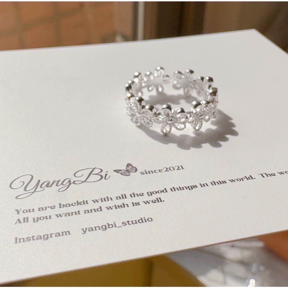 𝓨𝓪𝓷𝓰𝓑𝓲🩰甜美花朵粉寶石戒指 花環 甜美氣質 正韓 粉水晶 Y749-細節圖4