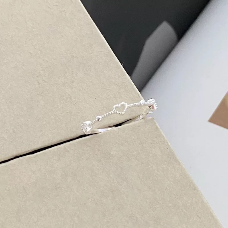 𝓨𝓪𝓷𝓰𝓑𝓲🩰典雅愛心鏤空圓珠戒指 小眾設計 甜美 質感 Y752-細節圖2