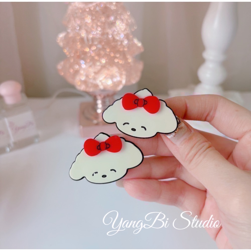 𝓨𝓪𝓷𝓰𝓑𝓲🩰甜美少女可愛蝴蝶結小貓小狗髮夾 鴨嘴夾 V332-細節圖4