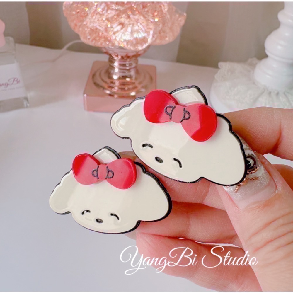 𝓨𝓪𝓷𝓰𝓑𝓲🩰甜美少女可愛蝴蝶結小貓小狗髮夾 鴨嘴夾 V332-細節圖6