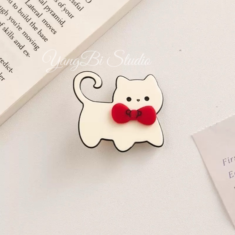 𝓨𝓪𝓷𝓰𝓑𝓲🩰甜美少女可愛蝴蝶結小貓小狗髮夾 鴨嘴夾 V332-規格圖9