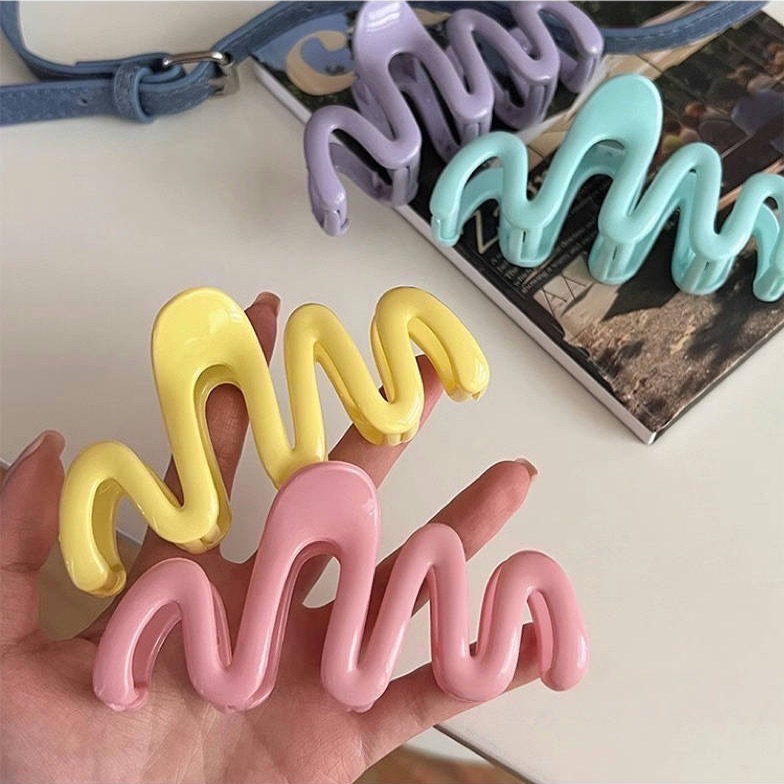 𝓨𝓪𝓷𝓰𝓑𝓲🩰2025多巴胺大波浪造型鯊魚夾 抓夾 V334-細節圖6