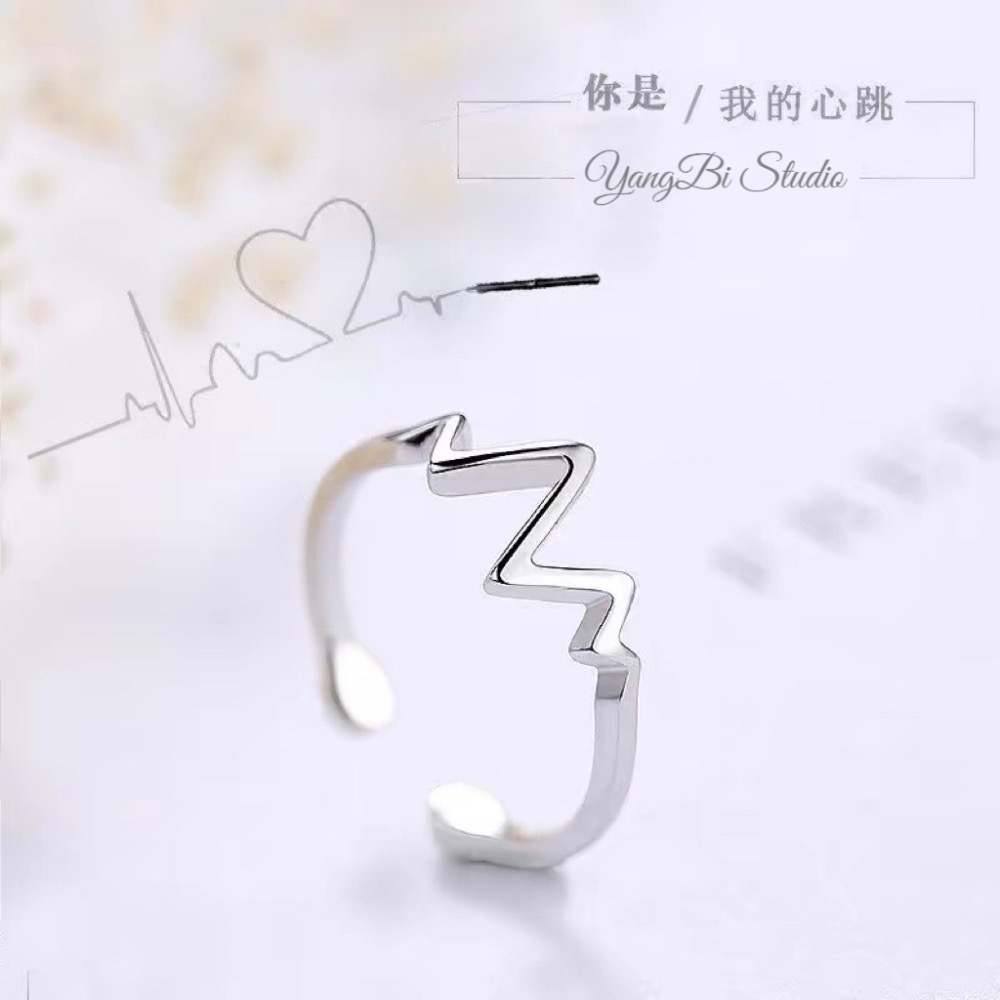 𝓨𝓪𝓷𝓰𝓑𝓲🩰你是我的心跳｜925銀心跳戒指 Y760 純銀 不掉色 韓國-細節圖2