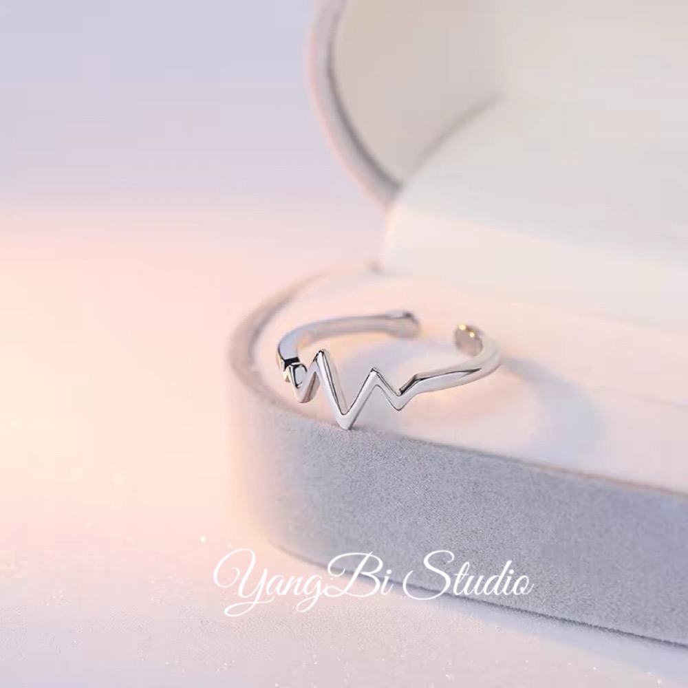 𝓨𝓪𝓷𝓰𝓑𝓲🩰你是我的心跳｜925銀心跳戒指 Y760 純銀 不掉色 韓國-細節圖3