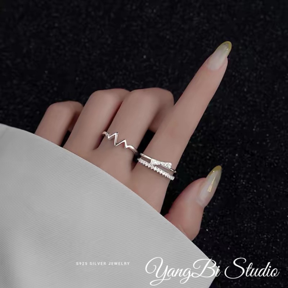 𝓨𝓪𝓷𝓰𝓑𝓲🩰你是我的心跳｜925銀心跳戒指 Y760 純銀 不掉色 韓國-細節圖4