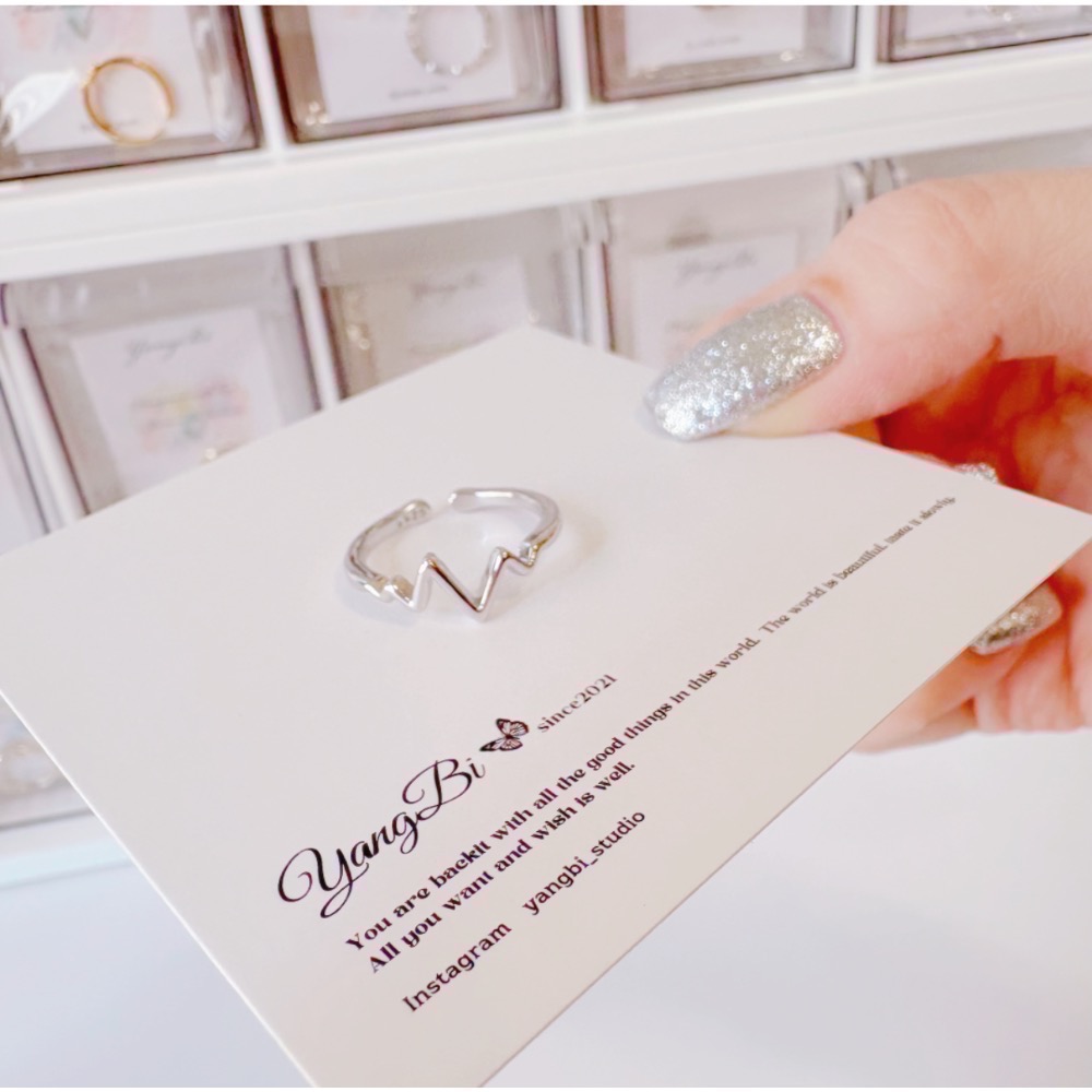 𝓨𝓪𝓷𝓰𝓑𝓲🩰你是我的心跳｜925銀心跳戒指 Y760 純銀 不掉色 韓國-細節圖7