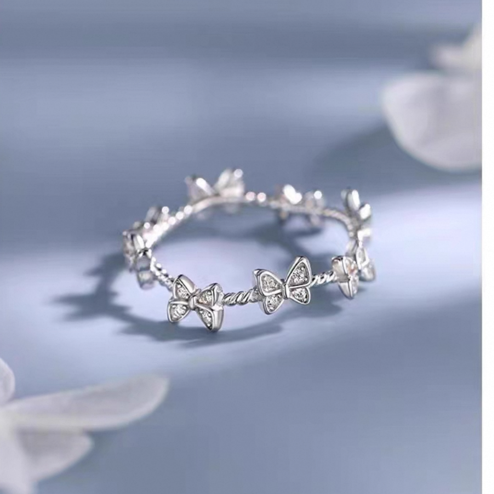 𝓨𝓪𝓷𝓰𝓑𝓲🩰925銀｜不易撞款 蝴蝶麻花卷卷戒指 Y766 甜美 韓國 小眾時尚-細節圖6