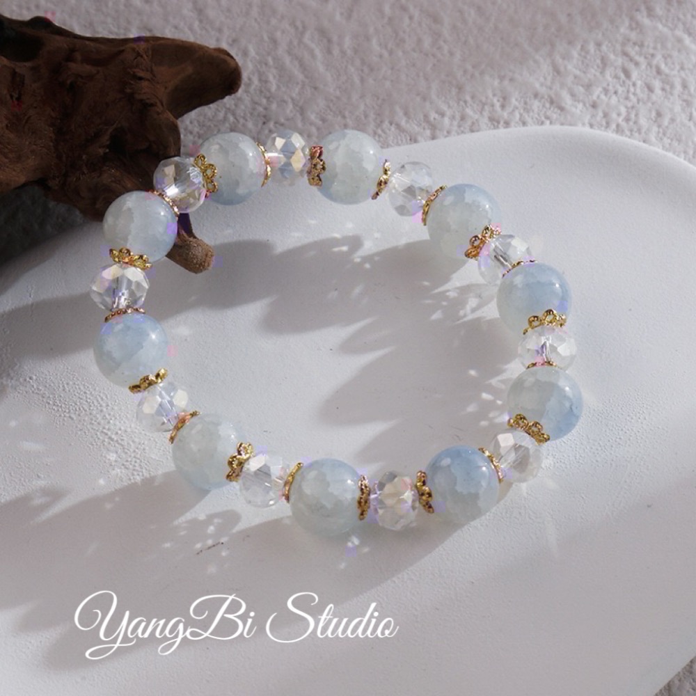 𝓨𝓪𝓷𝓰𝓑𝓲🩰闆娘自留款｜激推！冰透碎花琉璃冰裂爆珠手鍊 Y771水晶 招姻緣 招人緣-規格圖10