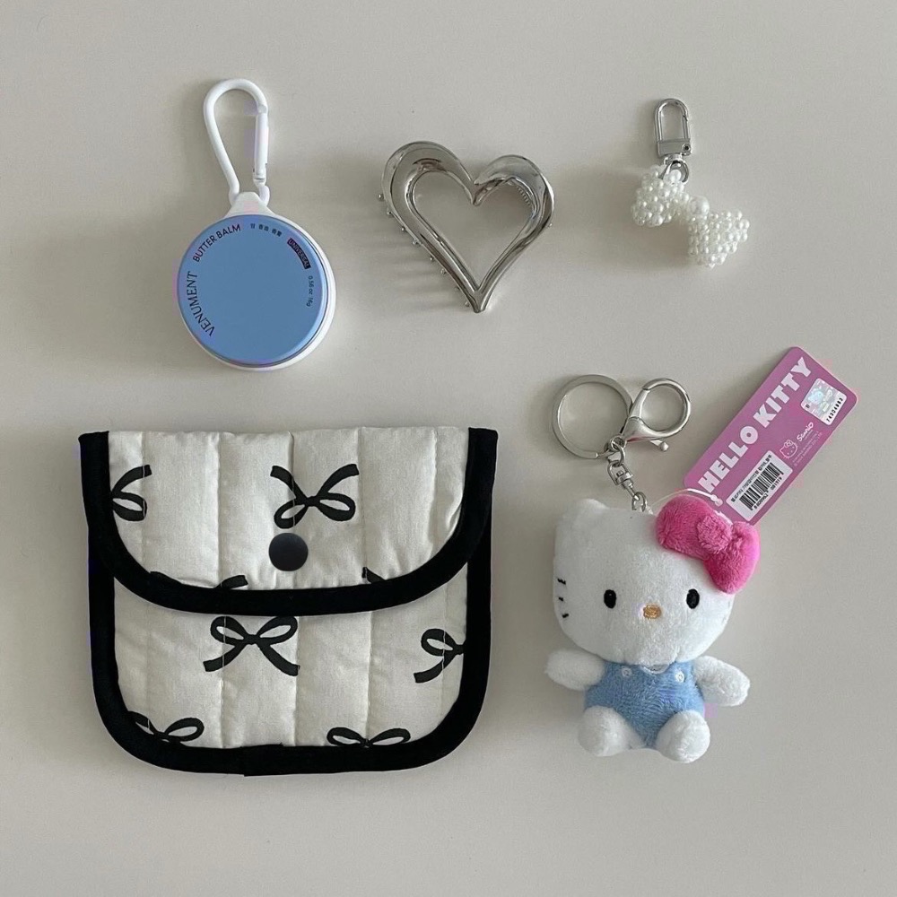 𝓨𝓪𝓷𝓰𝓑𝓲🩰質感佳｜韓版甜美純粹撞色蝴蝶結隨身小錢包 卡包 證件包 收納包 C63-細節圖2