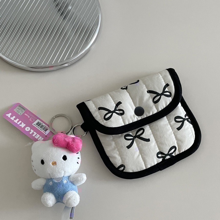 𝓨𝓪𝓷𝓰𝓑𝓲🩰質感佳｜韓版甜美純粹撞色蝴蝶結隨身小錢包 卡包 證件包 收納包 C63-細節圖4