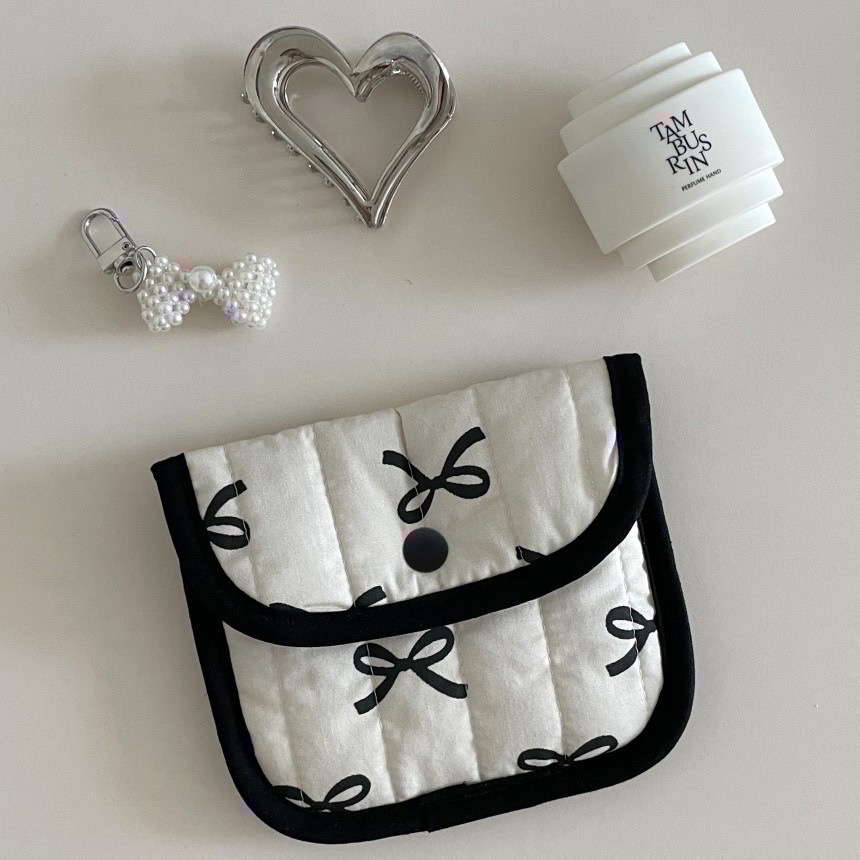 𝓨𝓪𝓷𝓰𝓑𝓲🩰質感佳｜韓版甜美純粹撞色蝴蝶結隨身小錢包 卡包 證件包 收納包 C63-細節圖5