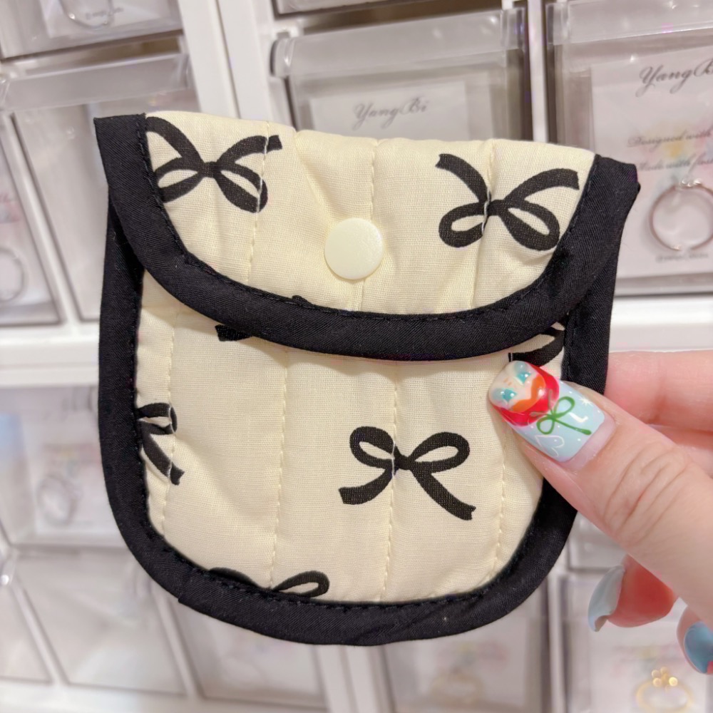 𝓨𝓪𝓷𝓰𝓑𝓲🩰質感佳｜韓版甜美純粹撞色蝴蝶結隨身小錢包 卡包 證件包 收納包 C63-細節圖9