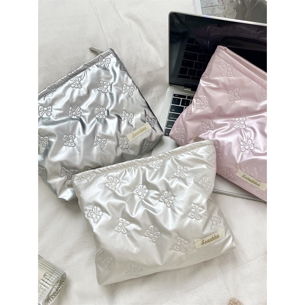 𝓨𝓪𝓷𝓰𝓑𝓲🩰超高顏值 蝴蝶結&愛心霧面化妝包 多功能收納包 手拿包 補妝包 C61-細節圖3