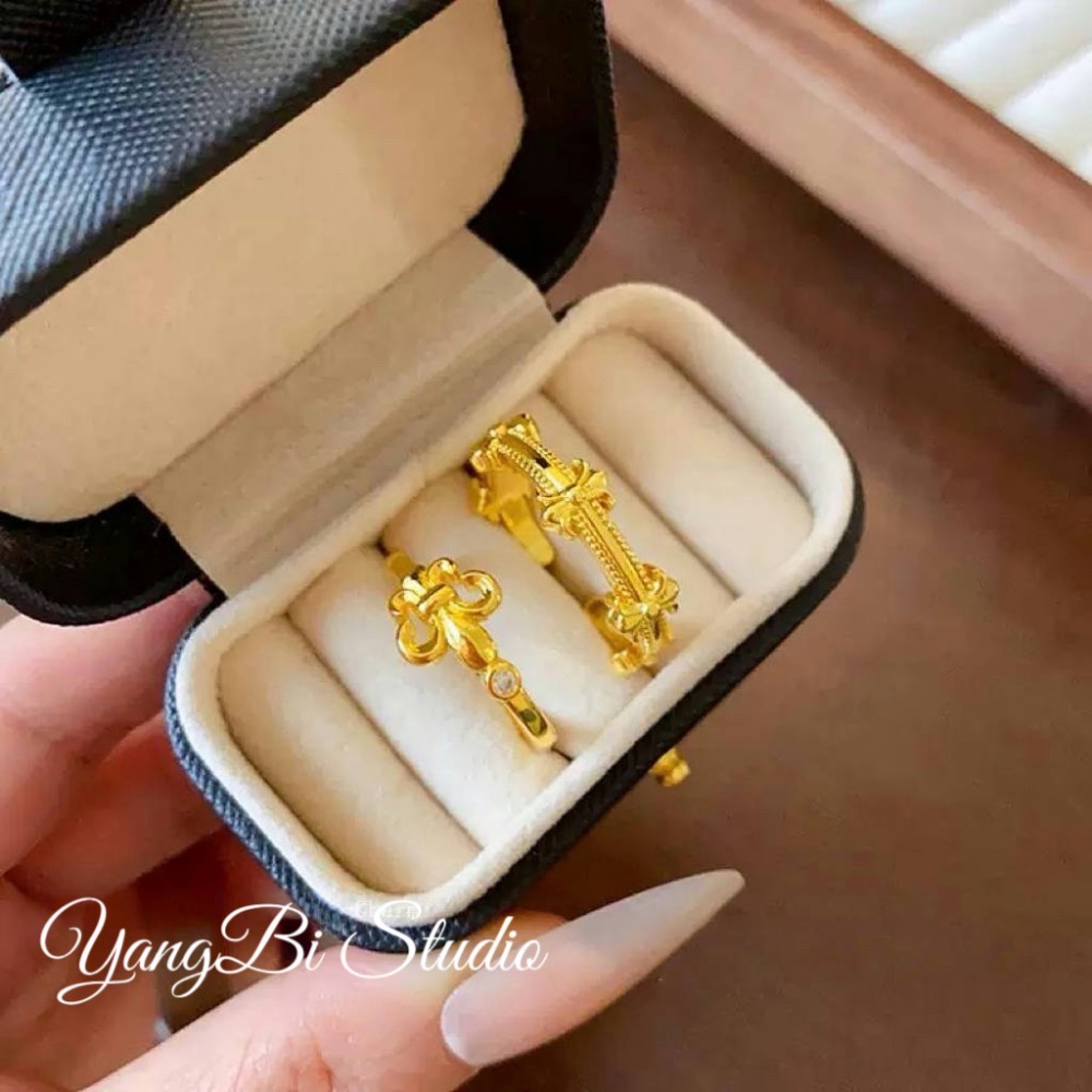 𝓨𝓪𝓷𝓰𝓑𝓲🩰加強高保色｜絕美鳶尾花鋯石仙女戒指 宮廷風 小華麗 純銀 Y774-細節圖3