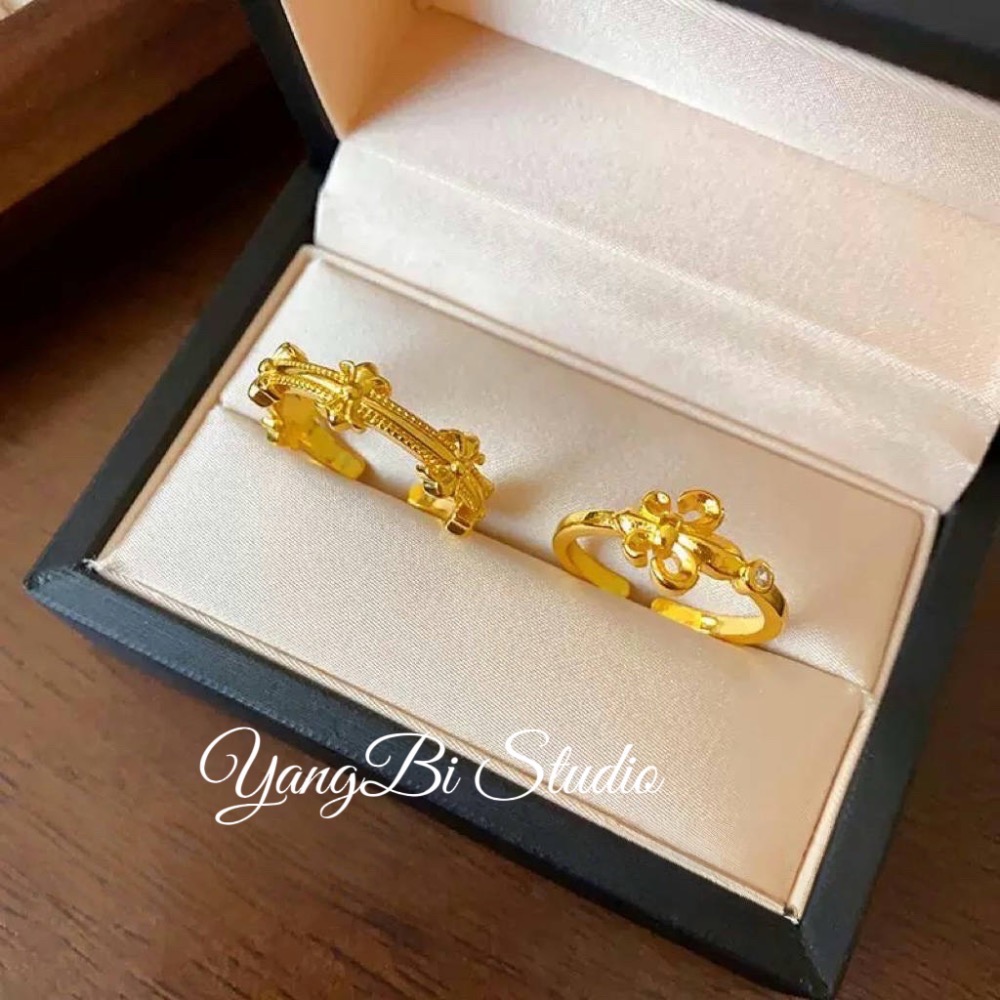 𝓨𝓪𝓷𝓰𝓑𝓲🩰加強高保色｜絕美鳶尾花鋯石仙女戒指 宮廷風 小華麗 純銀 Y774-細節圖4