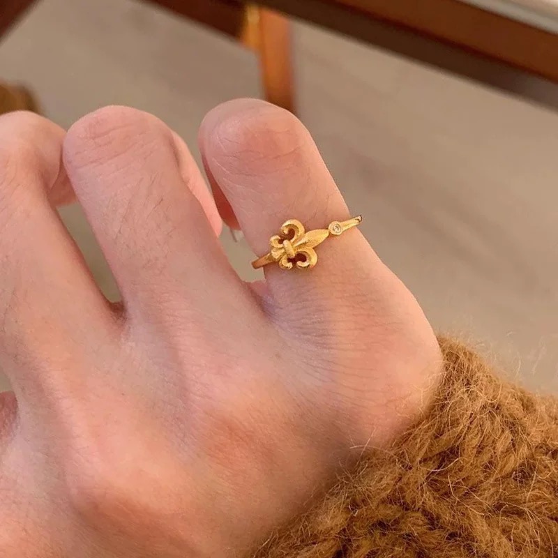 𝓨𝓪𝓷𝓰𝓑𝓲🩰加強高保色｜絕美鳶尾花鋯石仙女戒指 宮廷風 小華麗 純銀 Y774-細節圖5