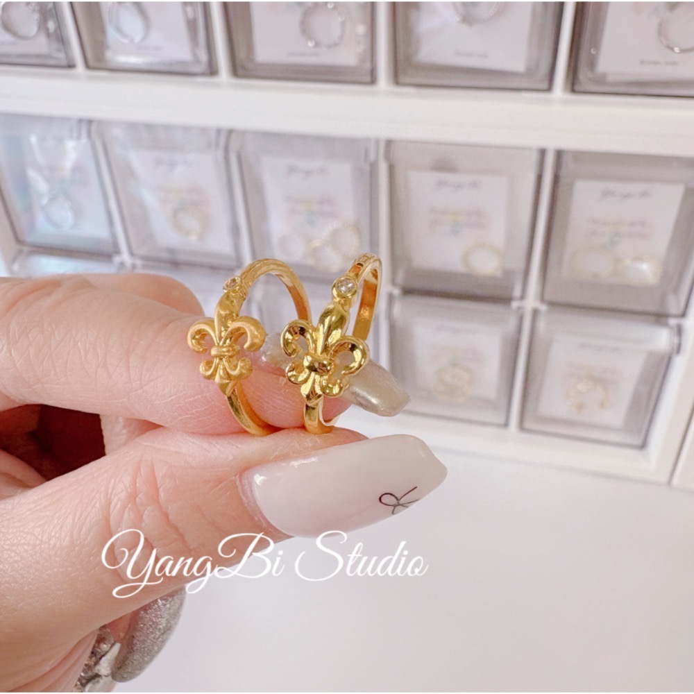 𝓨𝓪𝓷𝓰𝓑𝓲🩰加強高保色｜絕美鳶尾花鋯石仙女戒指 宮廷風 小華麗 純銀 Y774-細節圖10