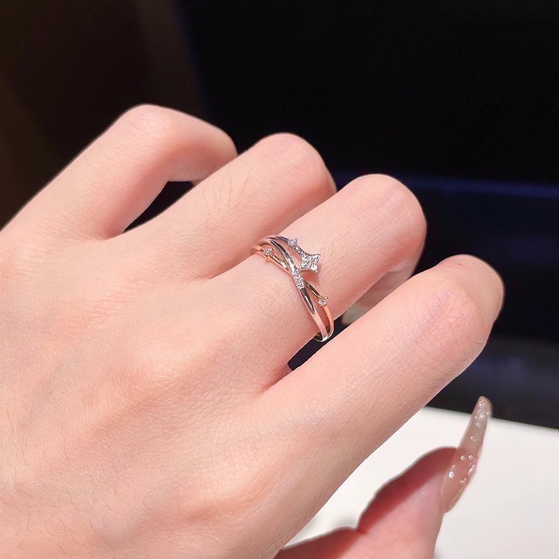 𝓨𝓪𝓷𝓰𝓑𝓲🩰四芒星 流星閃鋯戒指 Y781-細節圖2