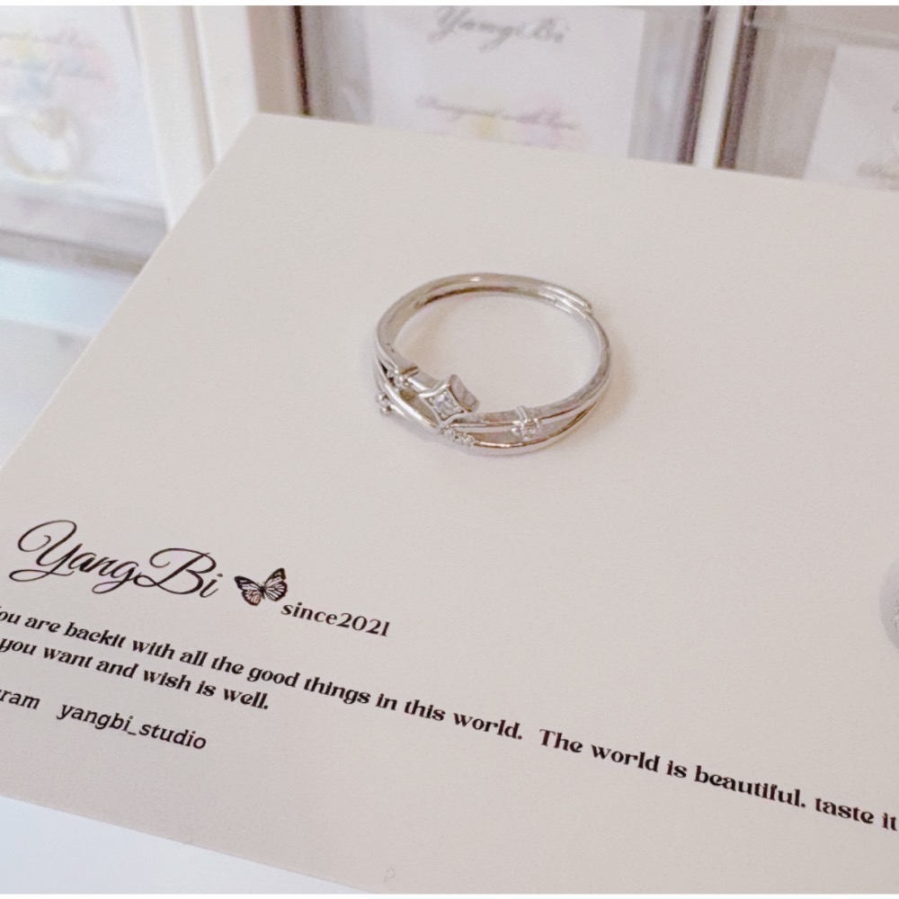 𝓨𝓪𝓷𝓰𝓑𝓲🩰四芒星 流星閃鋯戒指 Y781-細節圖6