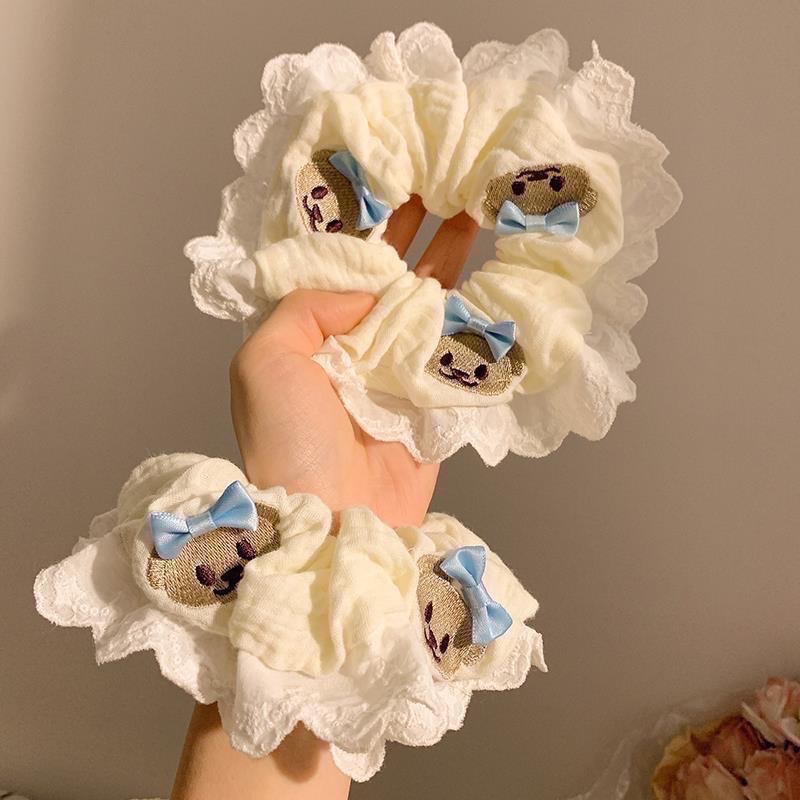 𝓨𝓪𝓷𝓰𝓑𝓲🩰可愛蕾絲花邊蝴蝶結小狗大腸圈 蝴蝶結 丸子頭 V346-細節圖2