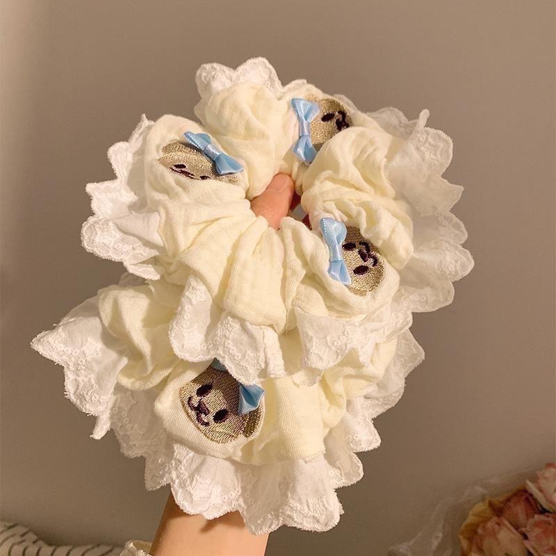 𝓨𝓪𝓷𝓰𝓑𝓲🩰可愛蕾絲花邊蝴蝶結小狗大腸圈 蝴蝶結 丸子頭 V346-細節圖3