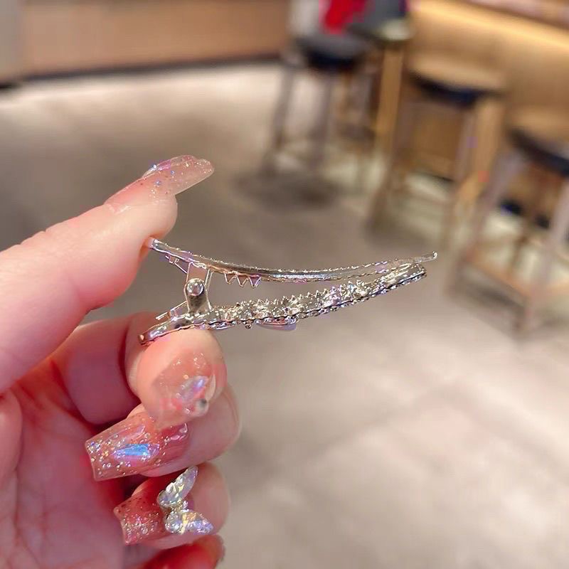 𝓨𝓪𝓷𝓰𝓑𝓲🩰韓版甜美氣質珍珠水鑽蝴蝶結髮夾 鴨嘴夾 V349-細節圖6