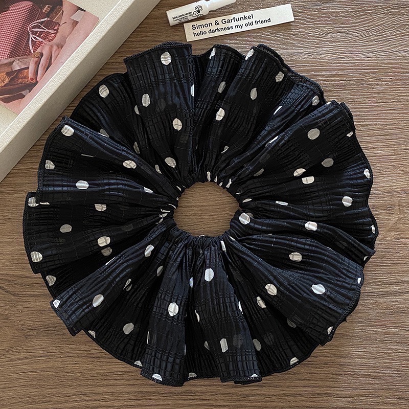 𝓨𝓪𝓷𝓰𝓑𝓲🩰特大號｜溫柔爆棚 氣質皺摺大朵波點大腸圈 V358-細節圖5