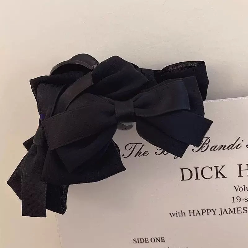 𝓨𝓪𝓷𝓰𝓑𝓲🩰髮量多可｜法式優雅厚磅緞帶蝴蝶結特大鯊魚夾 抓夾 V362-細節圖9