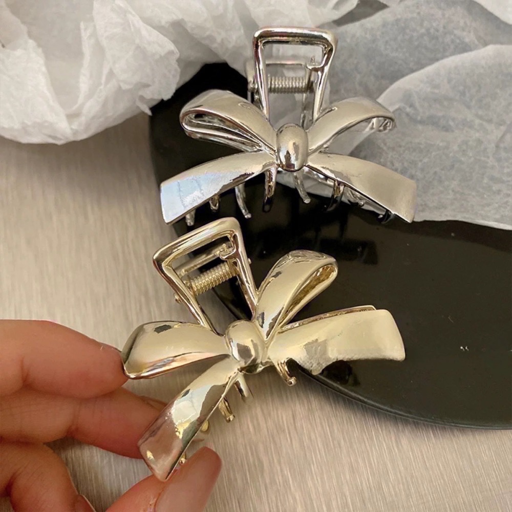 𝓨𝓪𝓷𝓰𝓑𝓲🕊️高級感小巧金屬蝴蝶結鯊魚夾 抓夾 馬尾夾 V366-細節圖7