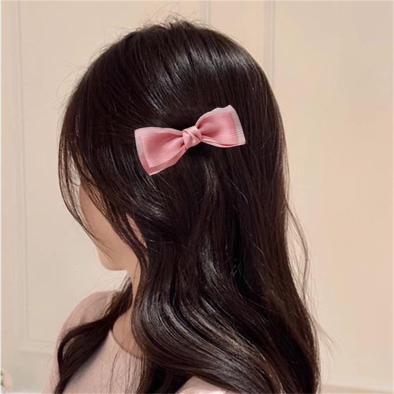 𝓨𝓪𝓷𝓰𝓑𝓲🕊️氣質韓式網紗雙層蝴蝶結髮夾 少女側邊碎發 劉海夾 V371-細節圖2