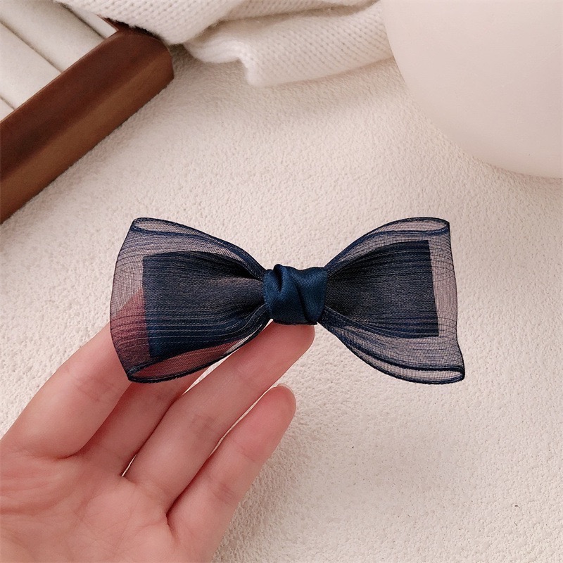 𝓨𝓪𝓷𝓰𝓑𝓲🕊️氣質韓式網紗雙層蝴蝶結髮夾 少女側邊碎發 劉海夾 V371-細節圖7