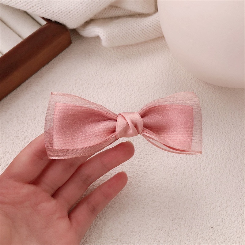 𝓨𝓪𝓷𝓰𝓑𝓲🕊️氣質韓式網紗雙層蝴蝶結髮夾 少女側邊碎發 劉海夾 V371-規格圖9