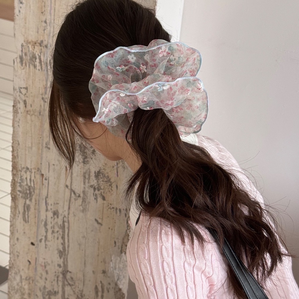 𝓨𝓪𝓷𝓰𝓑𝓲🕊️森林系 甜美蓬松泡泡紗碎花大腸圈 V374-細節圖3