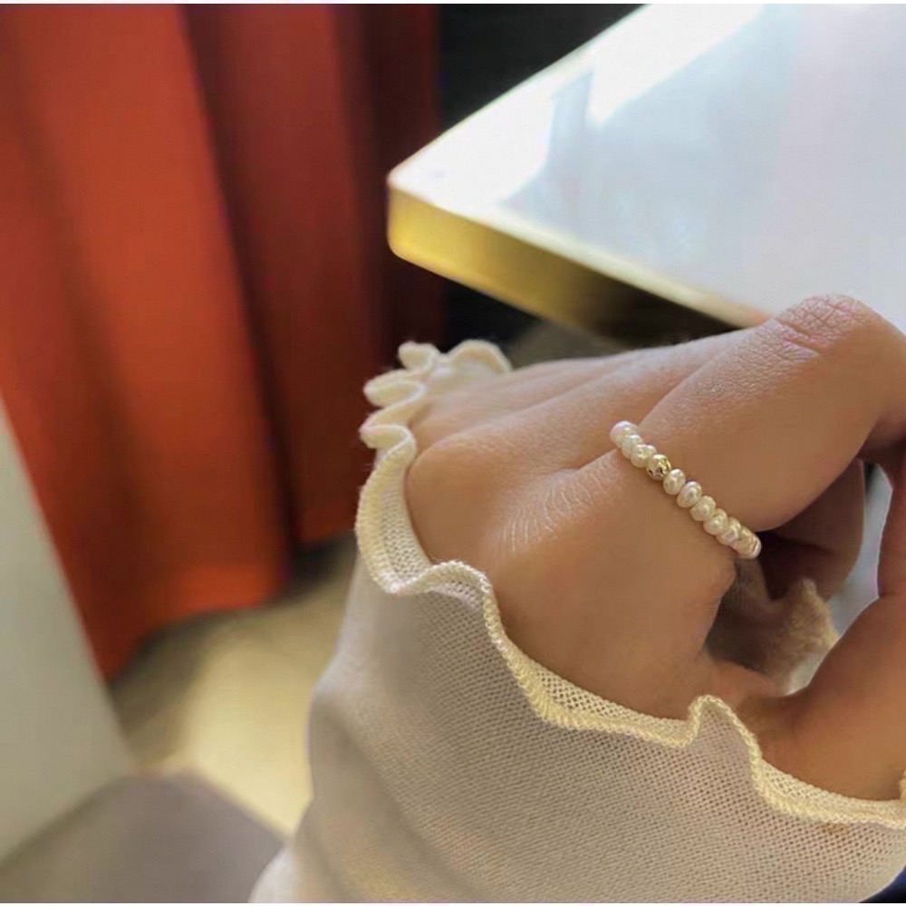 𝓨𝓪𝓷𝓰𝓑𝓲🩰珍珠蝴蝶結金豆彈力戒指 Y788-細節圖8