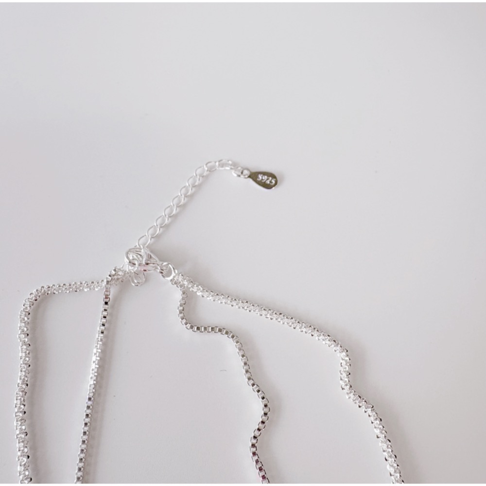 𝓨𝓪𝓷𝓰𝓑𝓲🕊️925銀｜爆愛款【雙層拉絲霧面愛心項鍊】【鎖骨鍊】 Y794-細節圖8