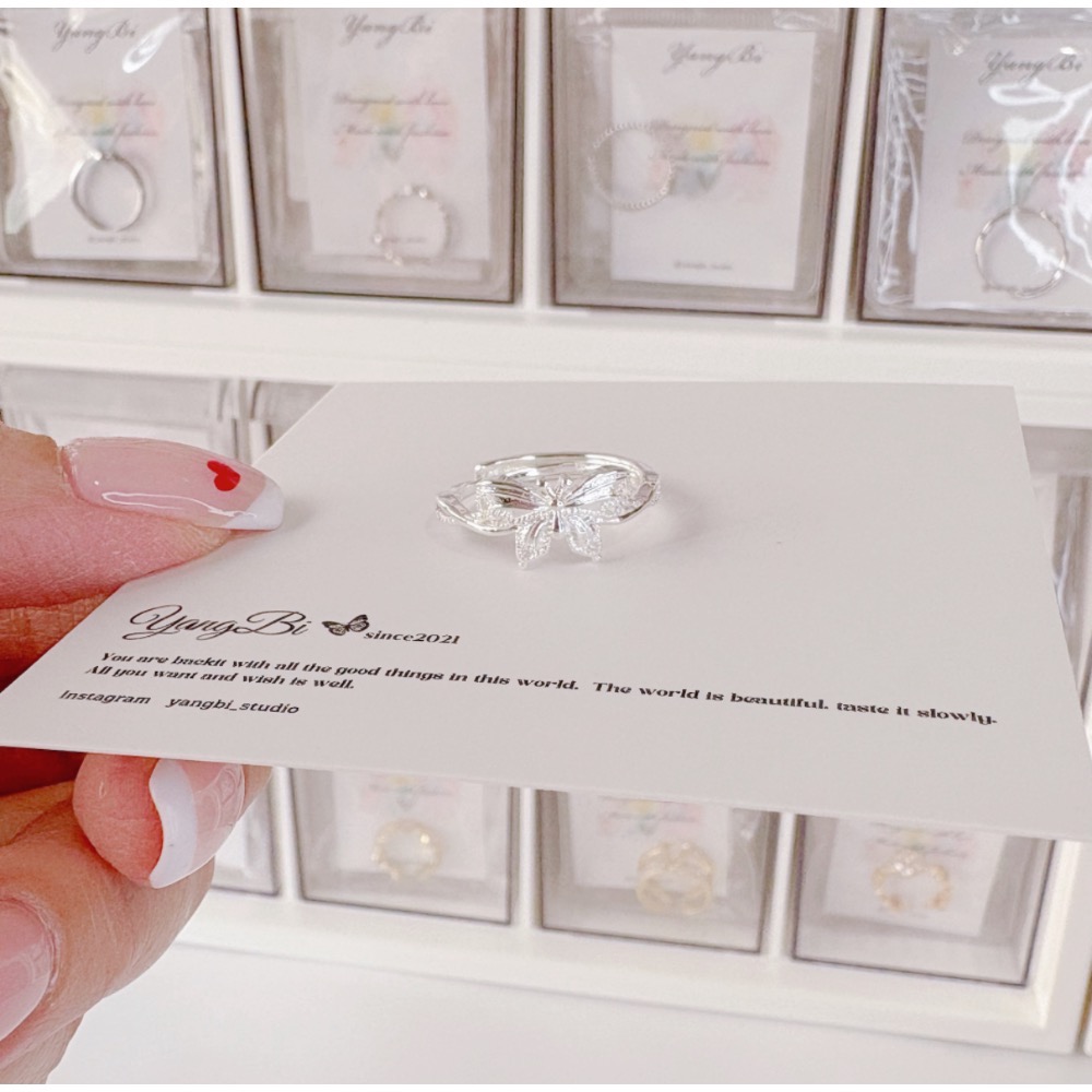 𝓨𝓪𝓷𝓰𝓑𝓲🕊️925銀｜2025新款典雅蝴蝶戒指 Y799-細節圖5