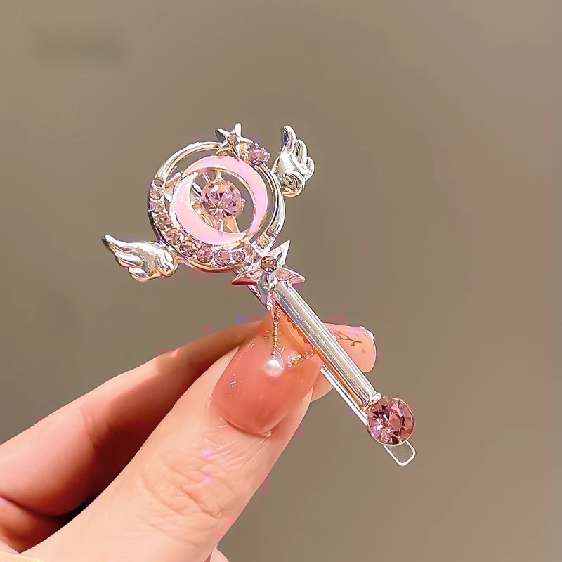 𝓨𝓪𝓷𝓰𝓑𝓲🕊️仙女魔法棒｜可愛少女心粉鑽髮夾 瀏海夾 V383-細節圖4