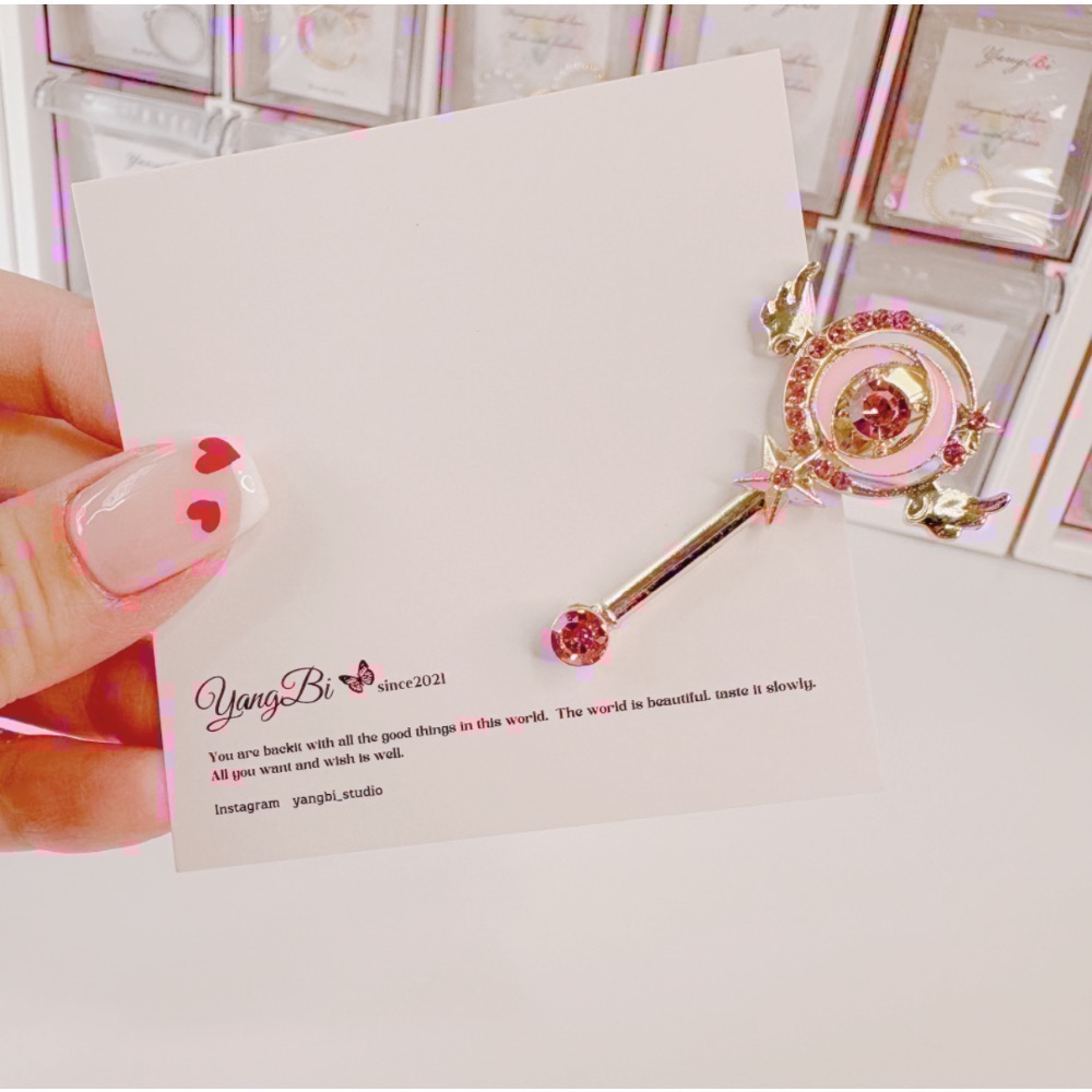 𝓨𝓪𝓷𝓰𝓑𝓲🕊️仙女魔法棒｜可愛少女心粉鑽髮夾 瀏海夾 V383-細節圖6