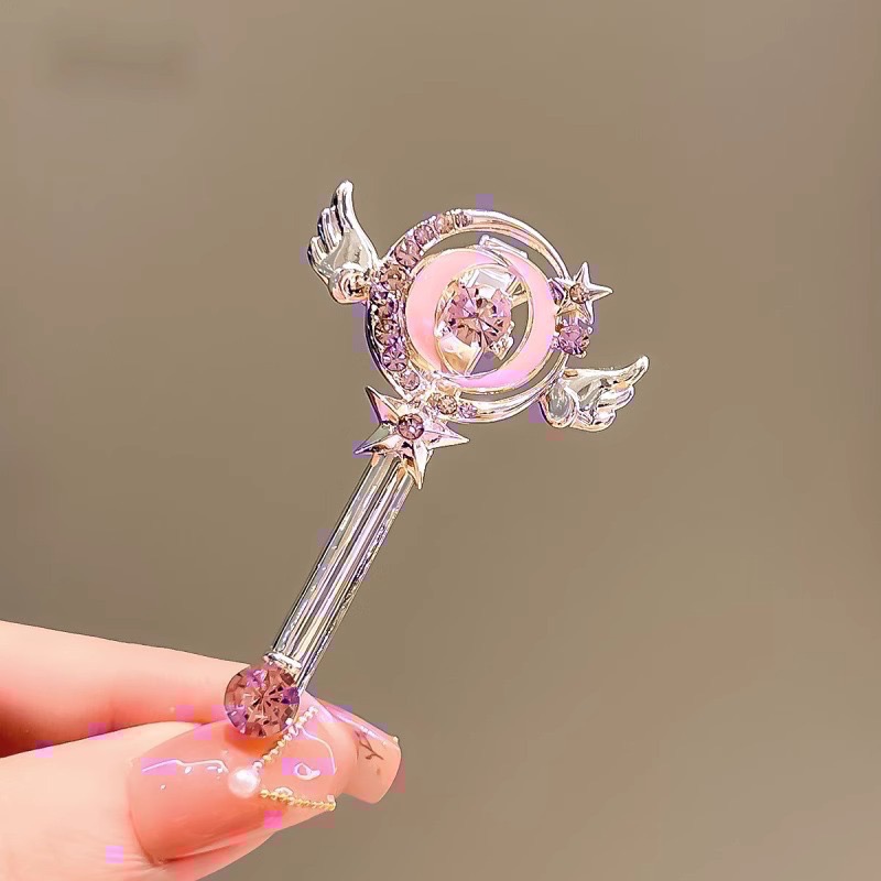 𝓨𝓪𝓷𝓰𝓑𝓲🕊️仙女魔法棒｜可愛少女心粉鑽髮夾 瀏海夾 V383-細節圖2