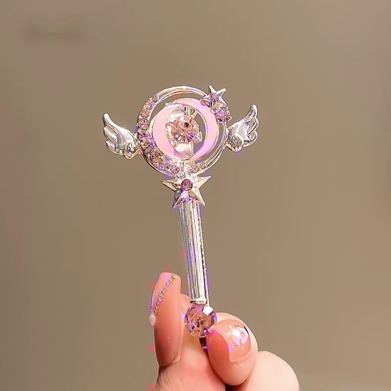 𝓨𝓪𝓷𝓰𝓑𝓲🕊️仙女魔法棒｜可愛少女心粉鑽髮夾 瀏海夾 V383-細節圖3