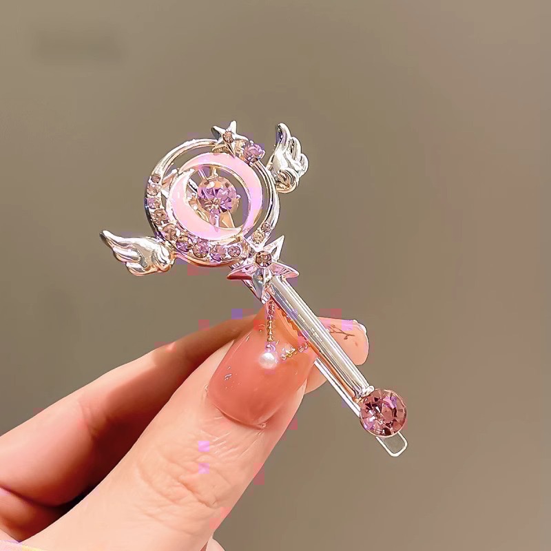 𝓨𝓪𝓷𝓰𝓑𝓲🕊️仙女魔法棒｜可愛少女心粉鑽髮夾 瀏海夾 V383-細節圖4