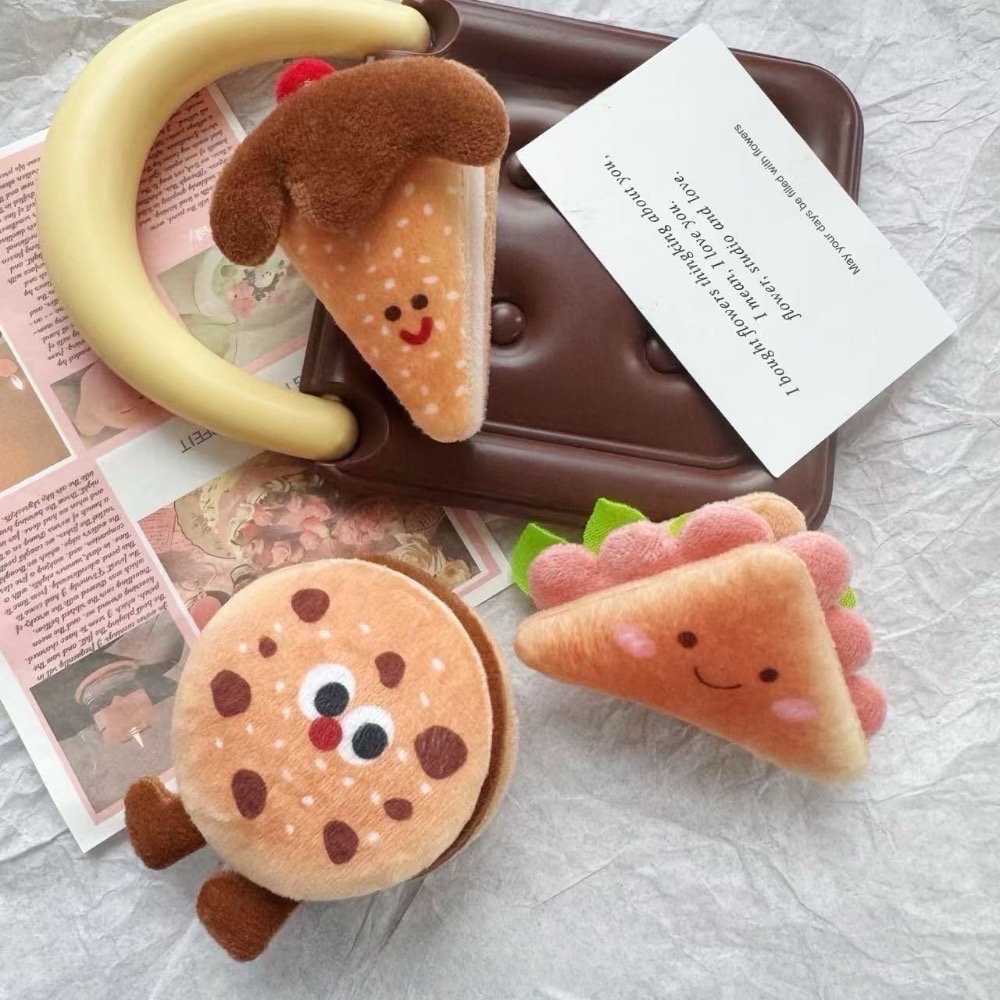 𝓨𝓪𝓷𝓰𝓑𝓲🕊️可愛趣味食物系列髮夾 文件夾 馬尾夾 包子頭 曲奇餅乾 三明治 奶茶 蛋糕 薯條V391-細節圖3