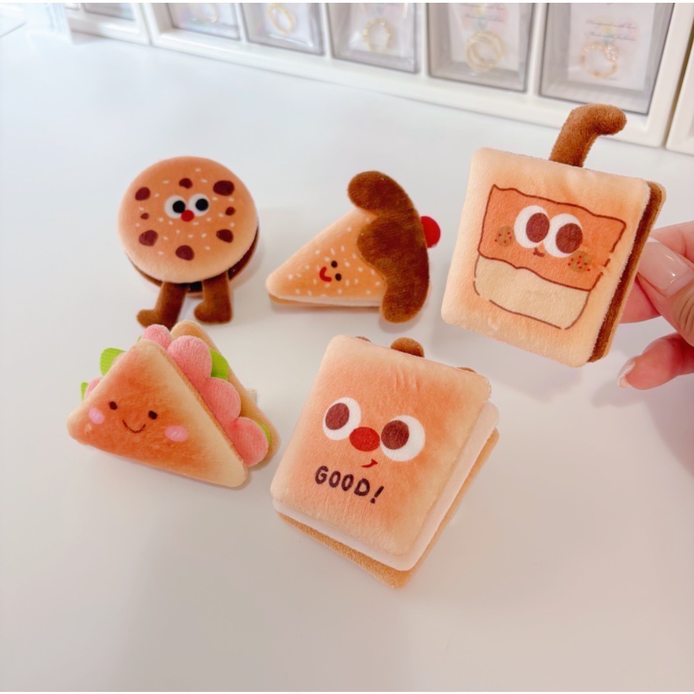 𝓨𝓪𝓷𝓰𝓑𝓲🕊️可愛趣味食物系列髮夾 文件夾 馬尾夾 包子頭 曲奇餅乾 三明治 奶茶 蛋糕 薯條V391-細節圖7